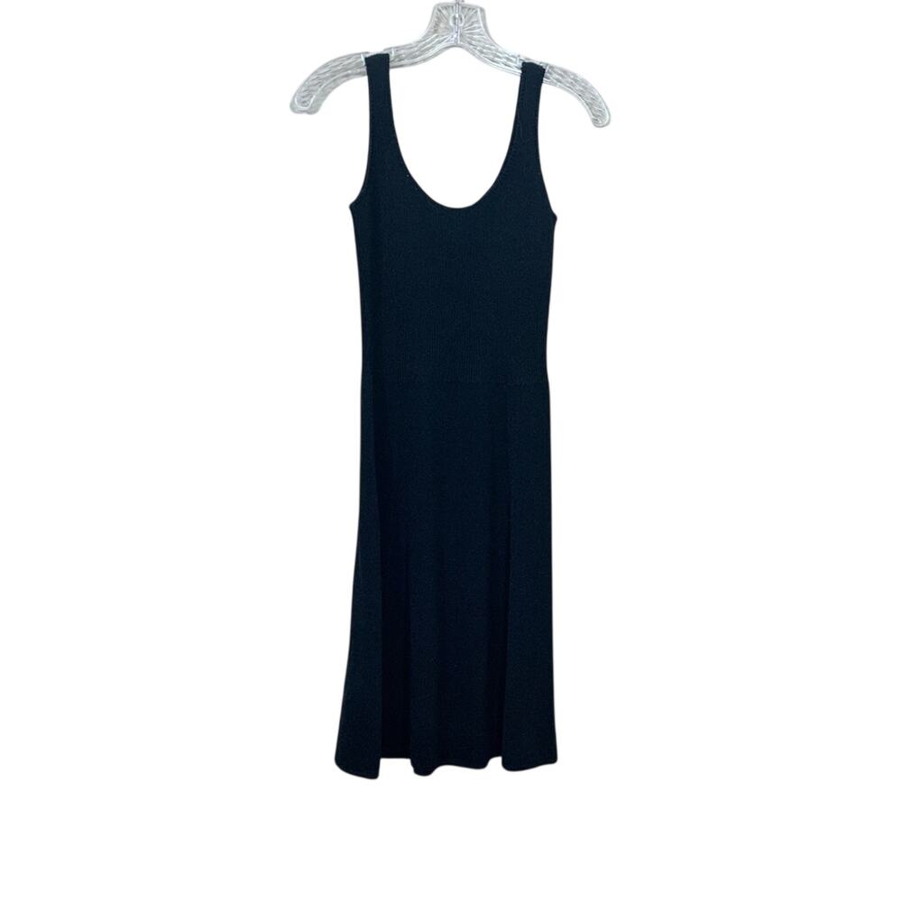 St. John Knits  Black Sleeveless Scoop Midi Dress